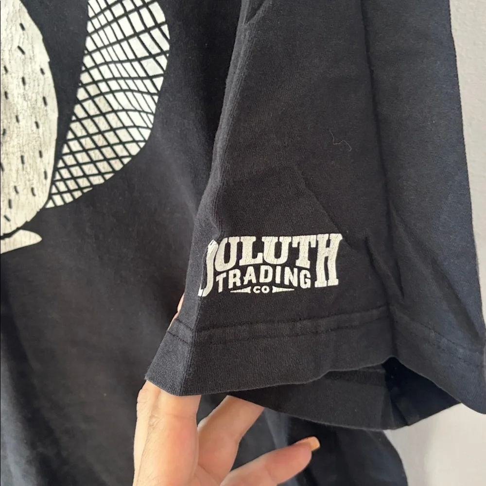 Duluth Trading Co Black Tee with White Logo Print - Picture 2 of 5